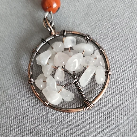 Floral Engraved Metal Bookmark with Gemstone Beads - Picture 2 of 7